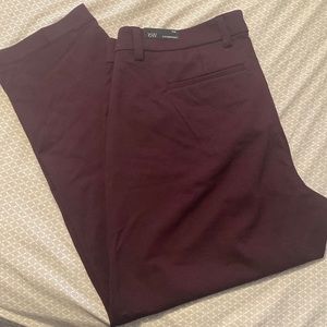 NWT LIVERPOOL The Knit Trouser Stretch Cropped Pants BURGUNDY Women's Size 16W